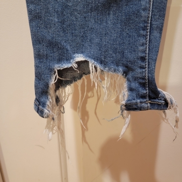 JUST Black Distressed Jeans Size 28 - Picture 5 of 9